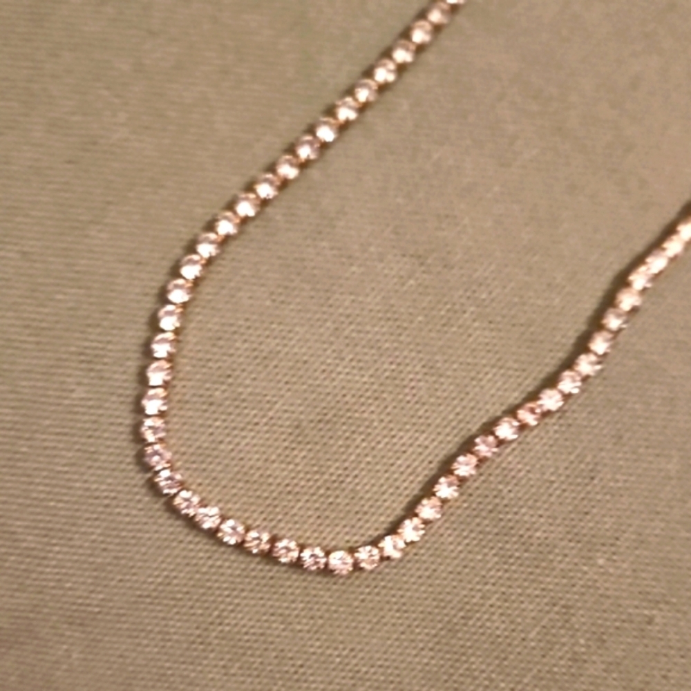 Crystal Gold plated Necklace and Earring Set, - Picture 4 of 7